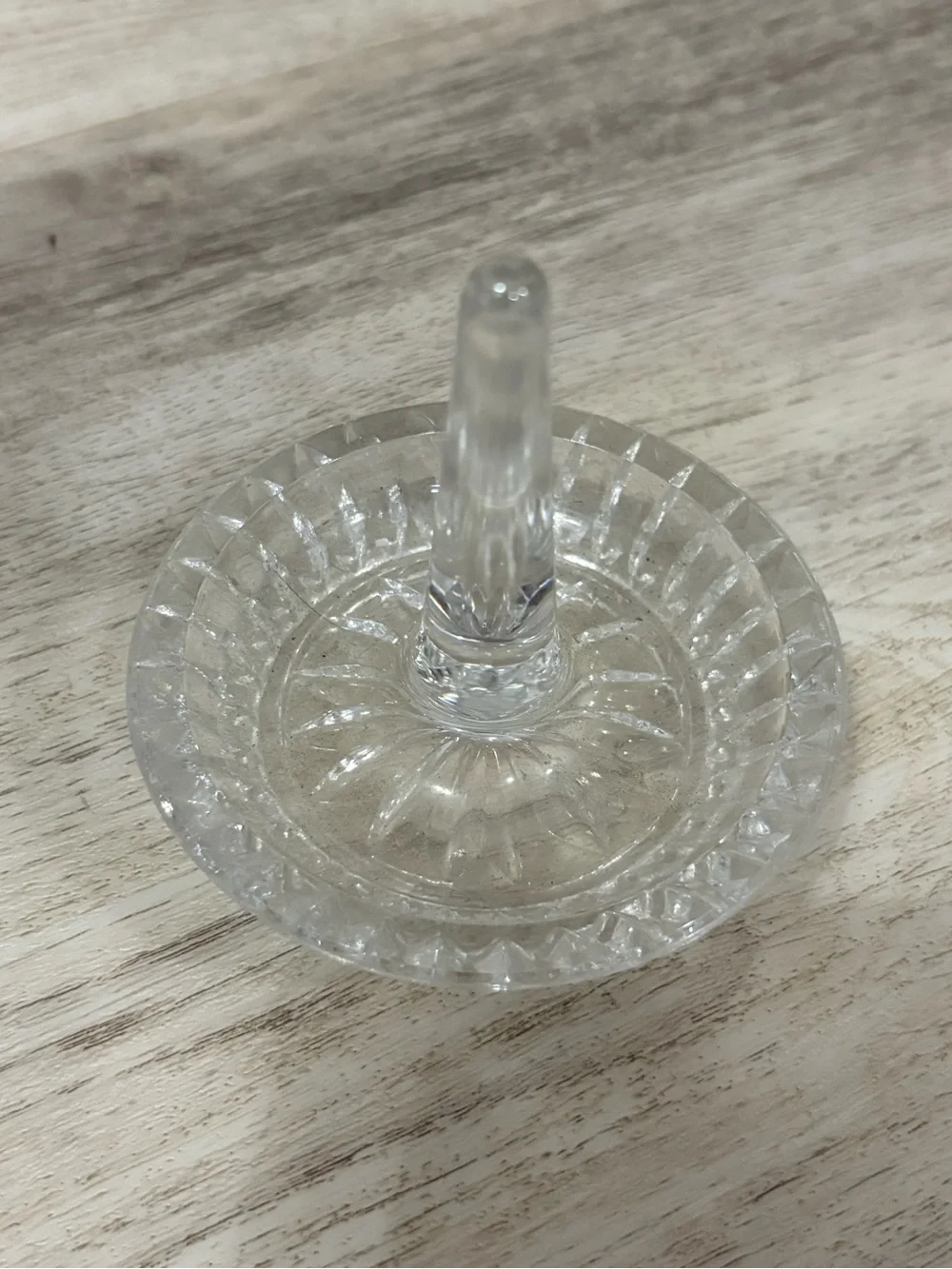 Vintage Clear Glass Crystal Ring Holder